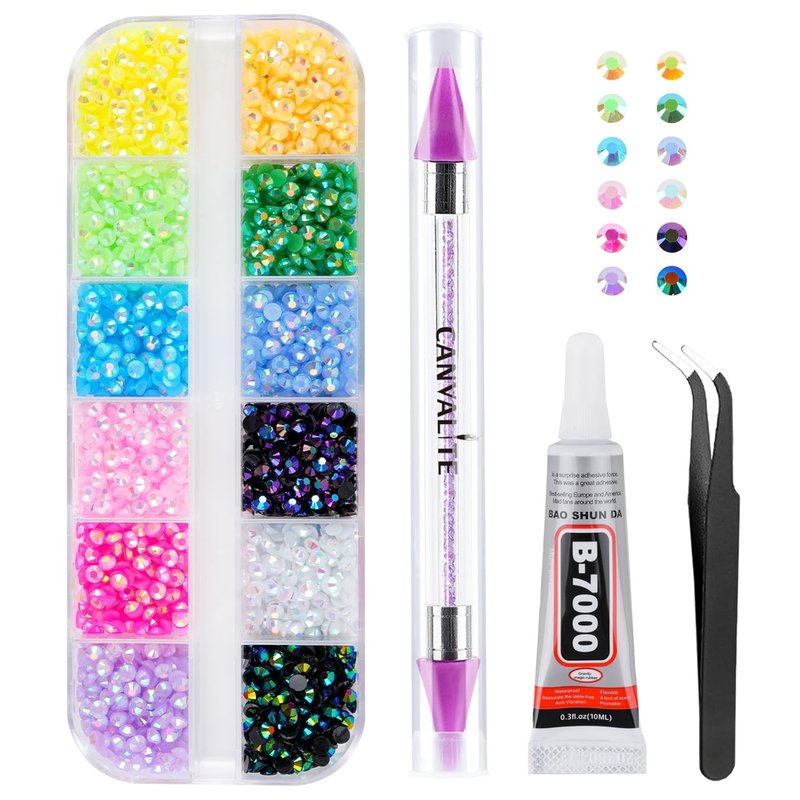 Resin Jelly Rhinestones - 6000 Pcs Multicolor 3mm Flatback Gems | DIY Crafting, Nail Art & Bedazzling