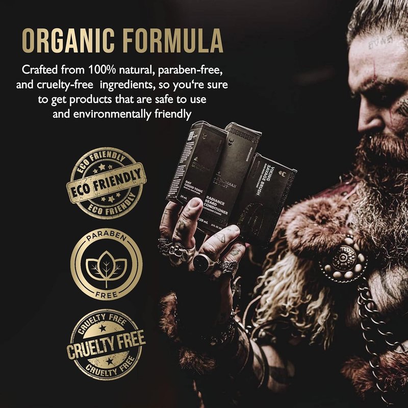 Ultimate Beard Growth Kit for Men by The Beard Struggle - Balm, Cream, Brush, Comb, Oil, Wash, & Conditioner for Moisturizing Beard - Hoenir's Poem, Gold Collection