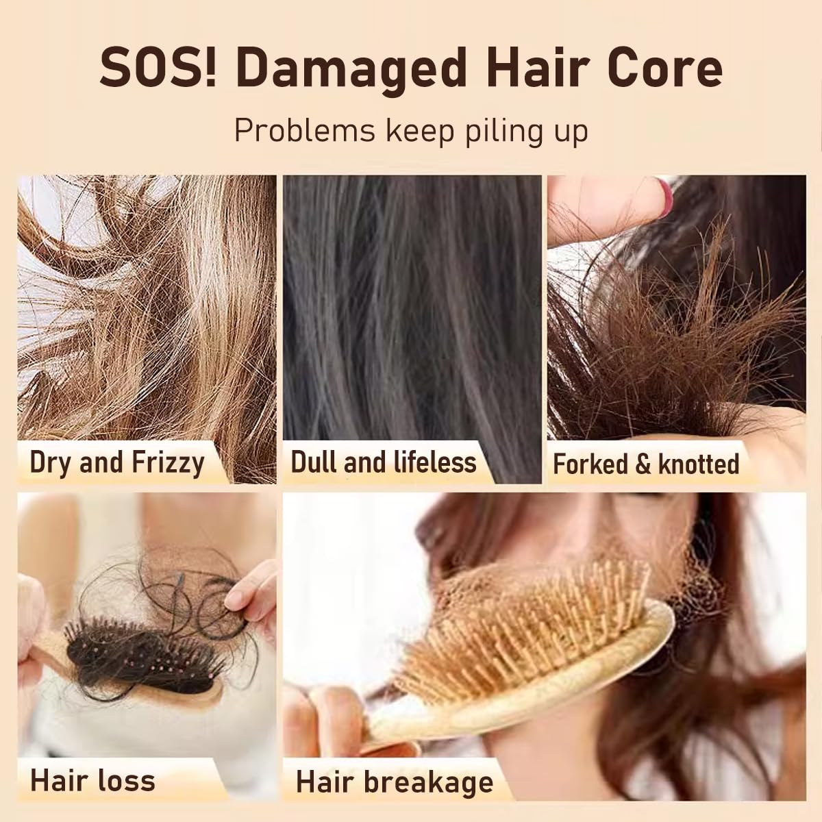 Collagen Hair Mask & Moroccan Argan Oil Serum Set - Deep Nourishing Treatment for Dry, Damaged Hair