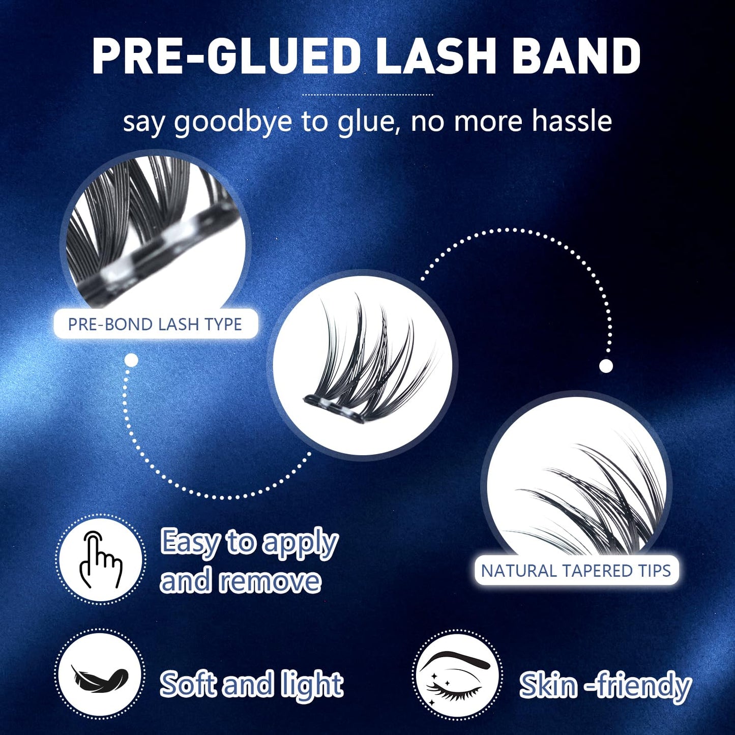 Self-Adhesive Eyelash Clusters - Natural Wispy Press-On Lashes | Reusable, No Glue Needed