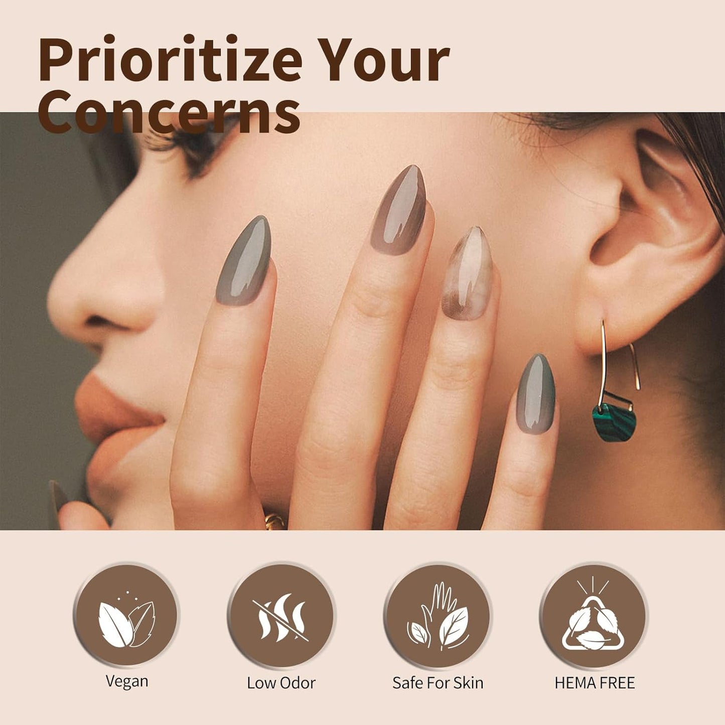 CANNI 30Pcs Hema-Free Gel Nail Polish Set | Nude, Brown, Red, Glitter & Gold - 9ML Soak Off Kit for DIY Nail Art