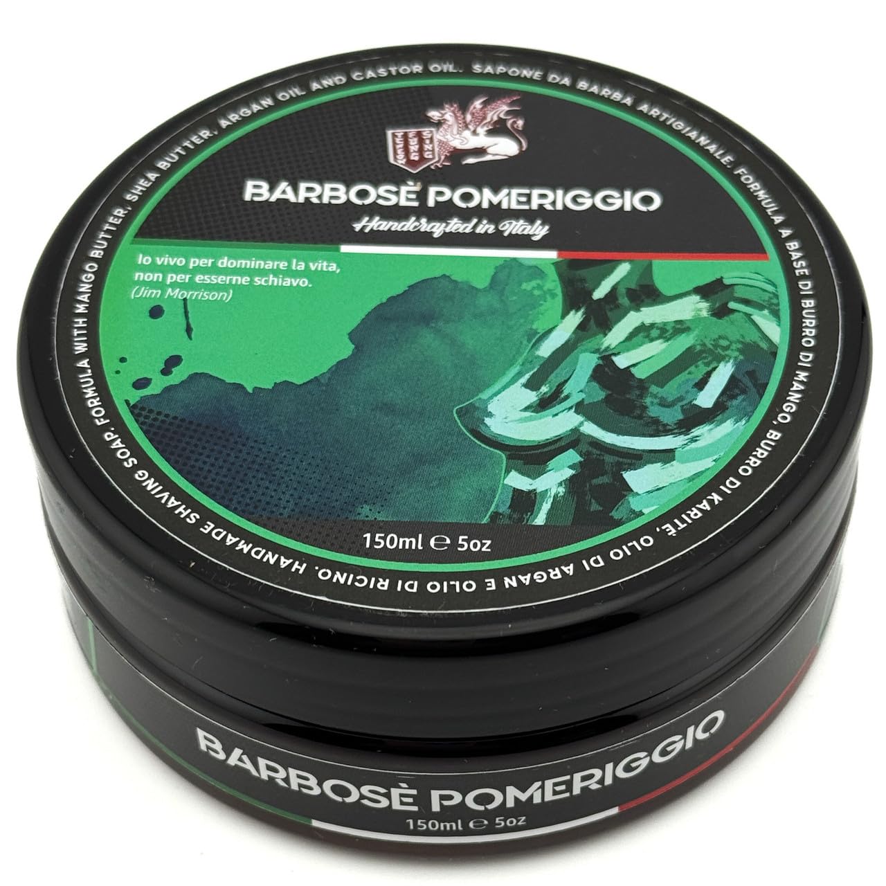 TFS Torino “Barbōsè Pomeriggio” Shaving Cream – 100 ml, Luxurious Made-in-Italy Cream with Coconut & Mint Fragrance, Rich Neutralizing Lather for Smooth, Irritation-Free Shave