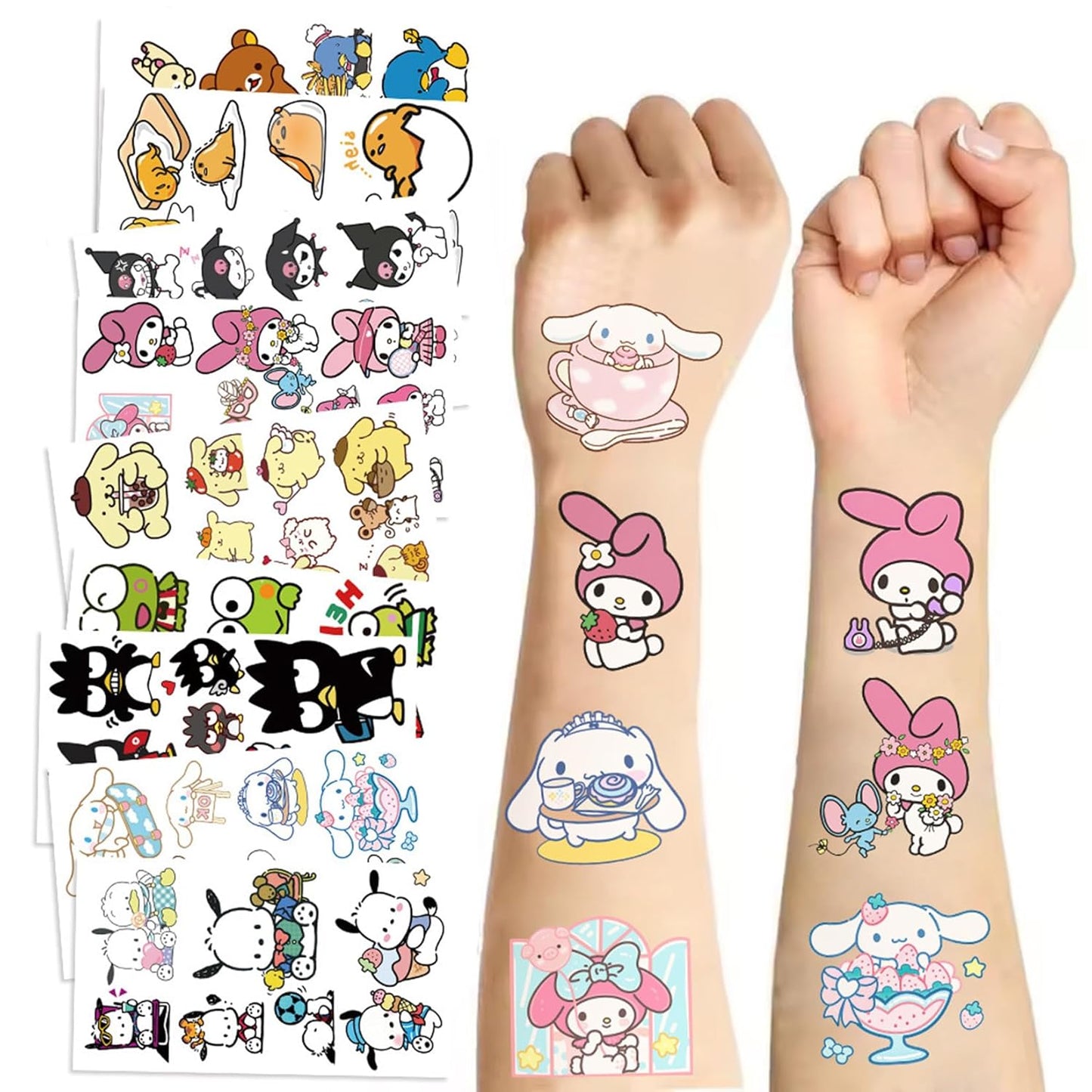 My Melody Temporary Tattoos & Face Stickers - Cute Cartoon Characters | Party Favors & Makeup Decor