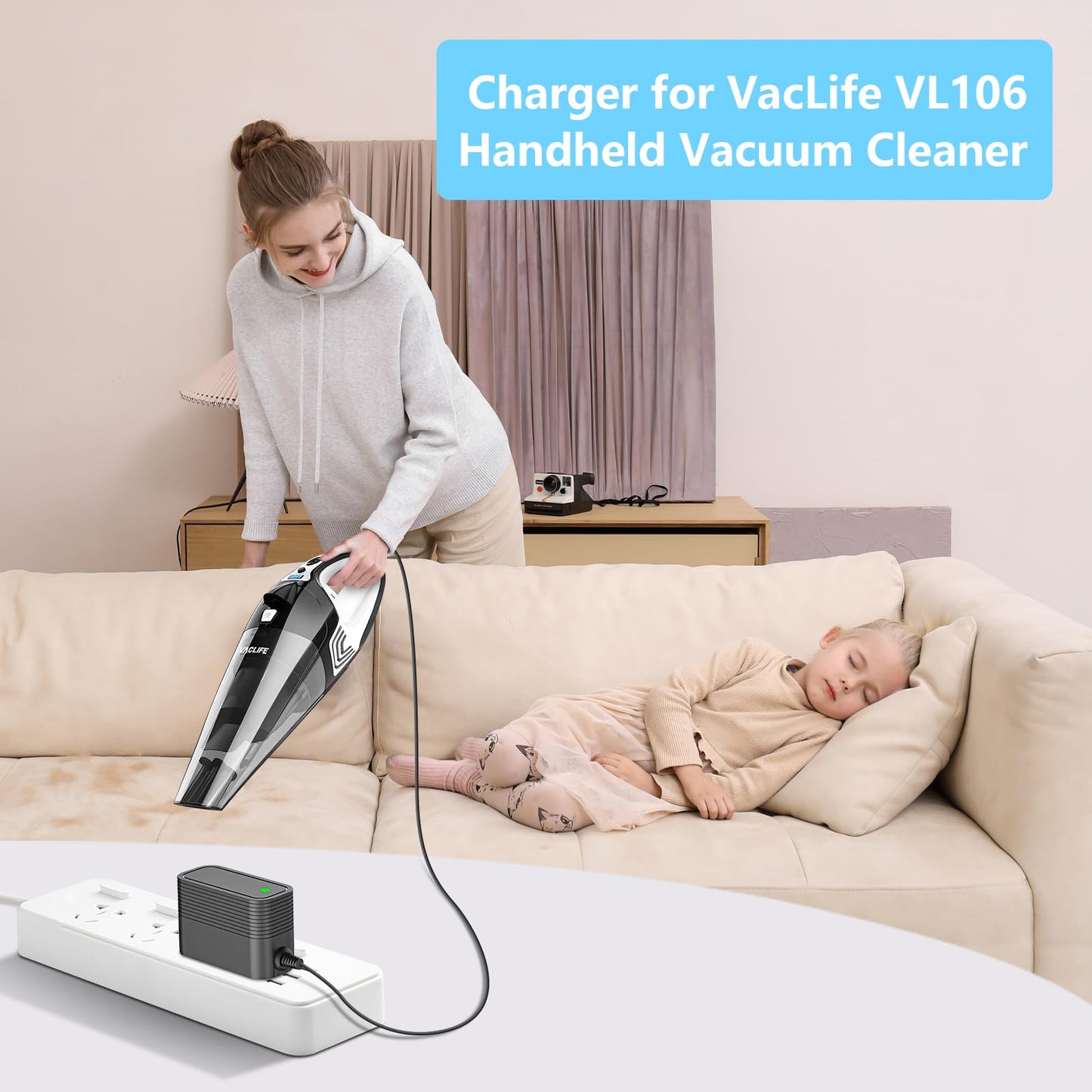 Charger for VacLife Handheld Vacuum Cleaner Compatible with VacLife VL106 VL188 VL189 VL706 VL188-N H-111 H-106 H106 Handheld Vacuum Power Adapter