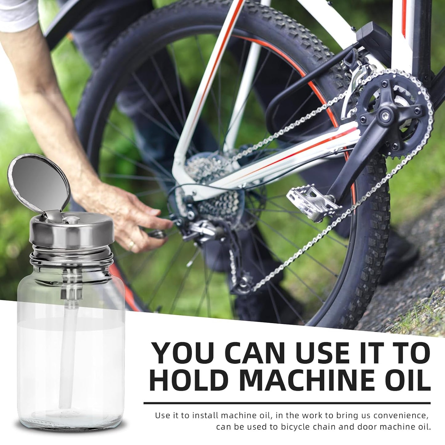 Cylindrical Glass Pump Dispenser Bottle - 100ML Clear Container for Nail Polish & Makeup Remover