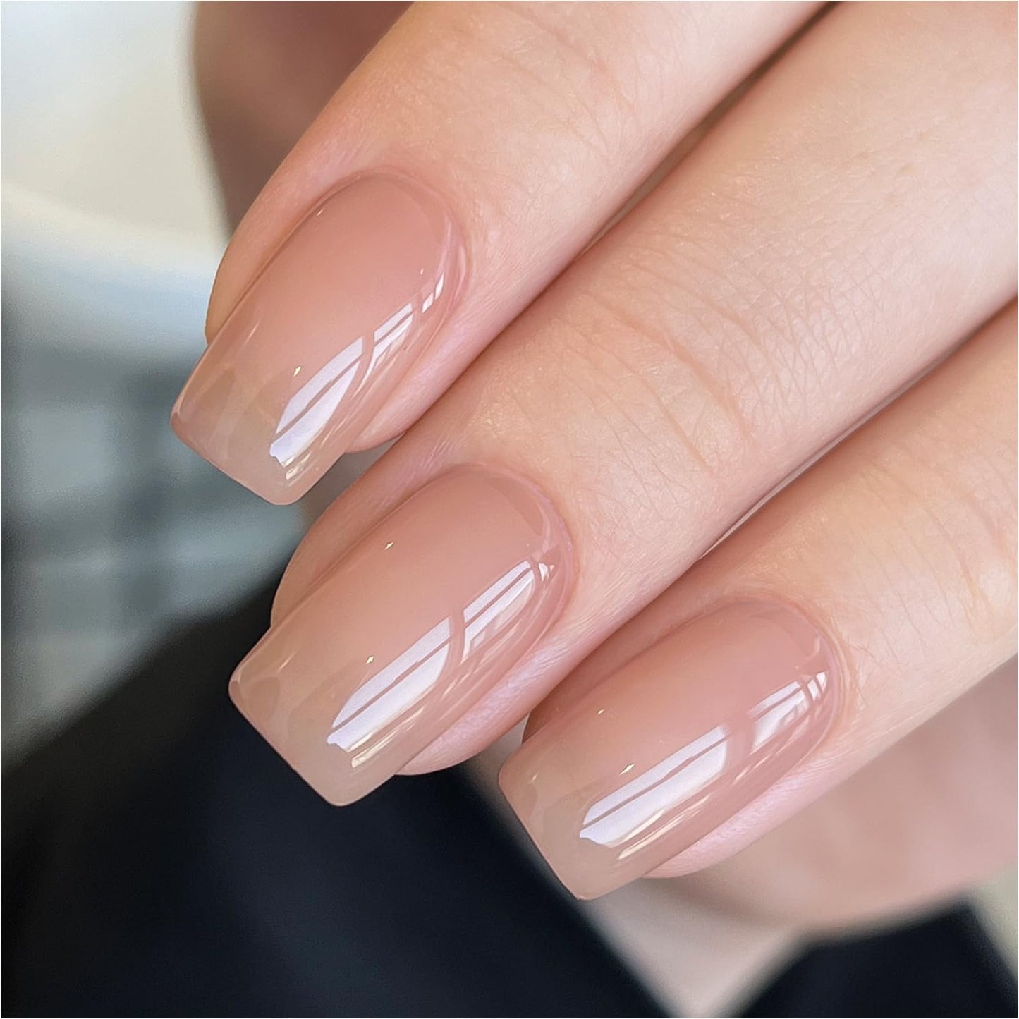 Sheer Light Pink Gel Nail Polish - 16ml UV Cure Jelly Milky White Peach for DIY Manicure & Pedicure