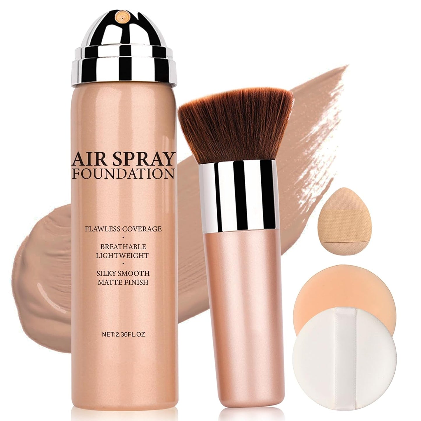 Flawless Airbrush Makeup Foundation - Lightweight & Buildable Coverage for Mature Skin | 02 Beige