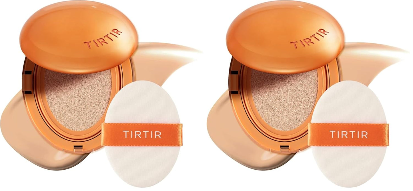 TIRTIR Cushion Foundation - AI-Like Semi-Matte Finish | Medium to Full Coverage, #21N Ivory, 0.63 Fl Oz