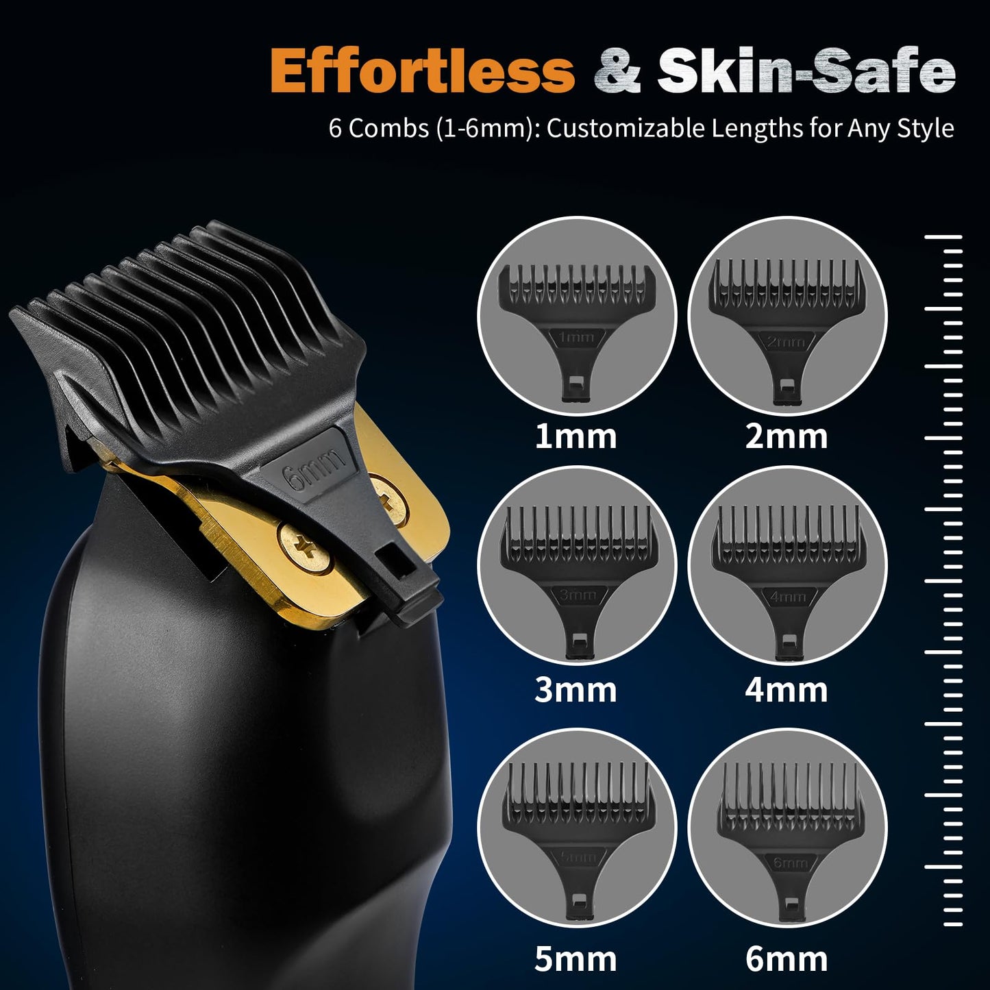 Elehomyou Beard Trimmer for Men - Rechargeable Men's Hair Clippers & Razor, Cordless Hair Trimmer & Shaver for Face, Neck, Groin & Manscaping, Ideal Gift for Men, Black