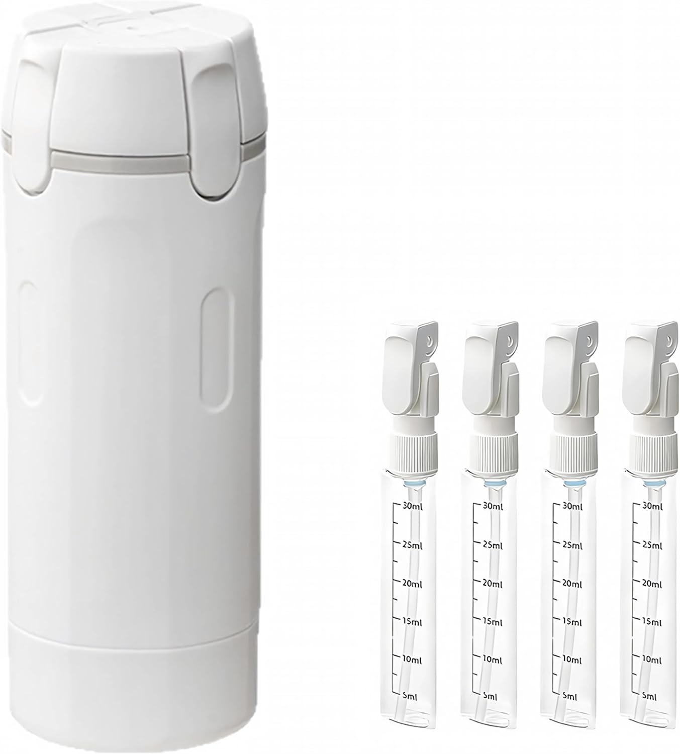 Travel Toiletry Bottles Set - 4-in-1 Leak-Proof Dispenser Containers | 30ML Refillable Organizers for Shampoo, Lotion, Soap