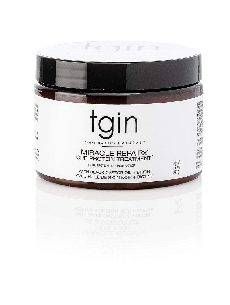 tgin Miracle RepaiRx Curl Protein Reconstructor - Nourishes Curly & Coily Hair with Biotin & Black Castor Oil | 12 oz