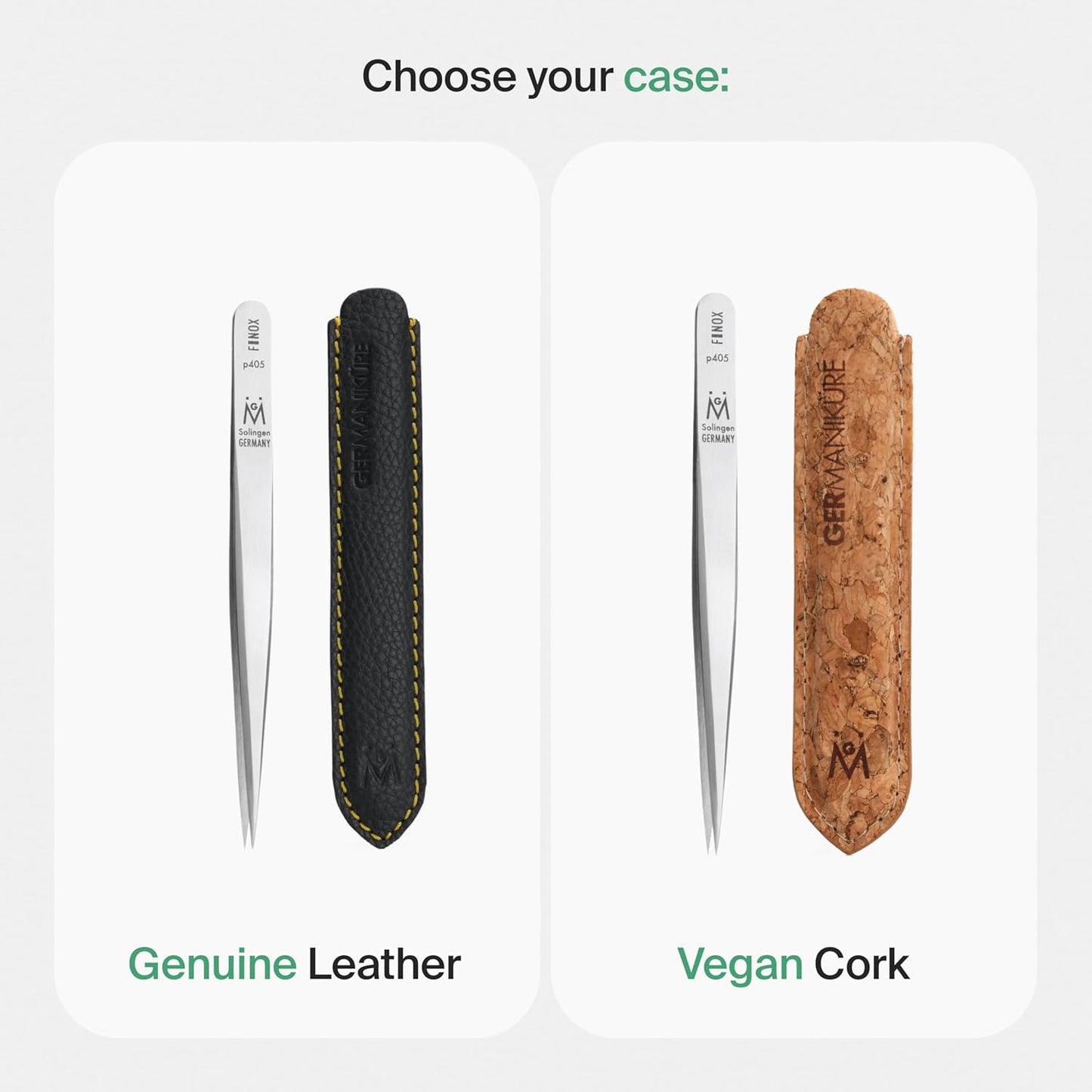 Pointed Tweezers - Premium German Quality in Leather Case | Made in Solingen, Germany