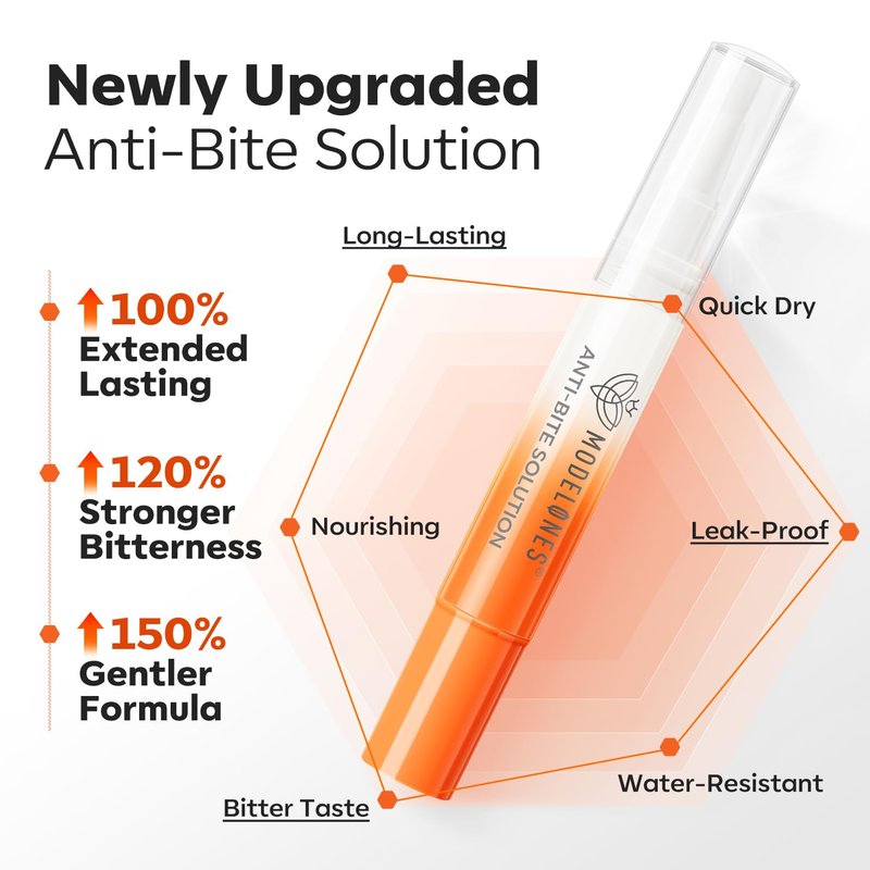 Modelones Nail Biting Prevention | Quick-Dry Bitter Nail Polish Pen for Kids & Adults - Safe Solution for Age 1+