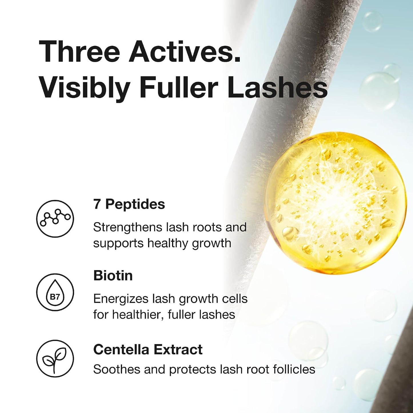 Eyelash Growth Serum - Prostaglandin-Free Formula for Longer, Fuller Lashes | Biotin & Peptides | 0.3 fl oz (10 ml)