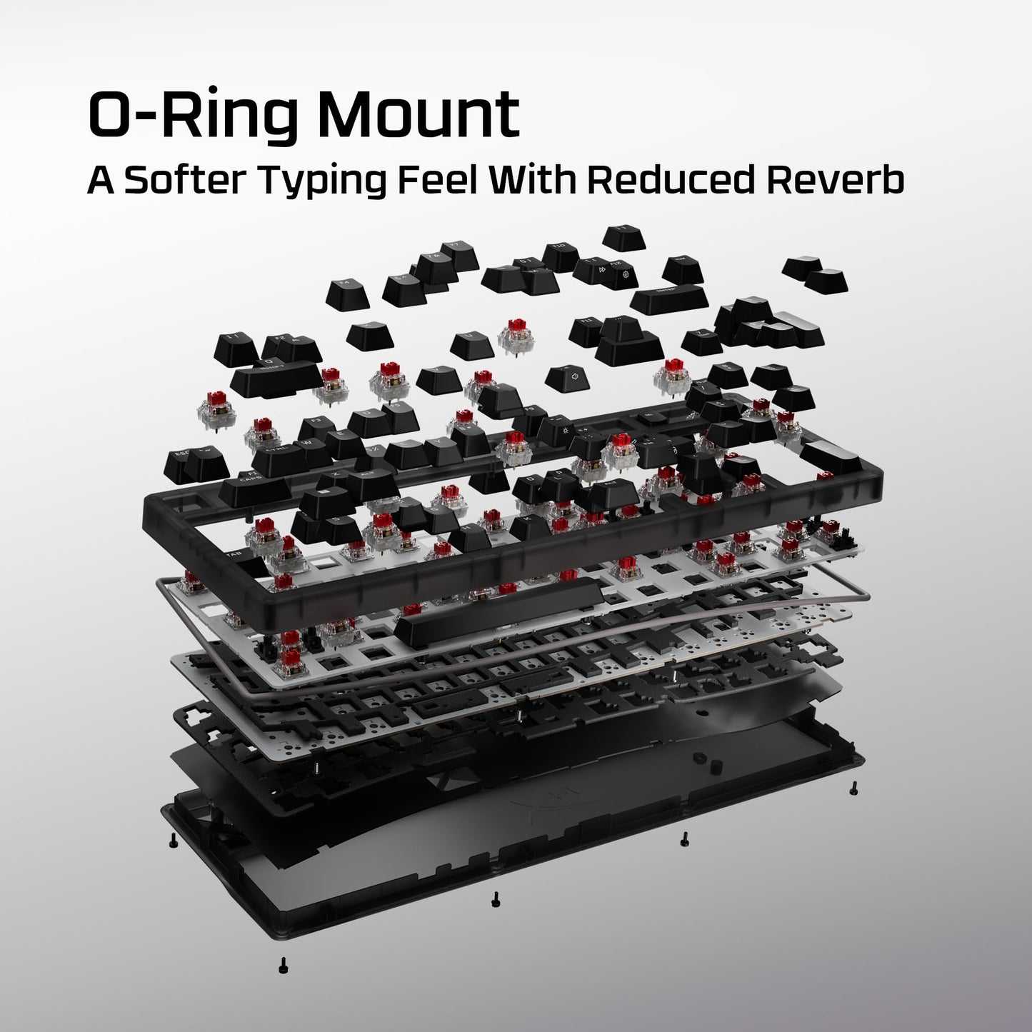 HyperX Origins 2 1800 – Gaming Keyboard, PC, Swappable Housing, Hotswap Switches, High Profile, 1800 Layout, 8k Polling, Adjustable Angle, Mechanical Switches