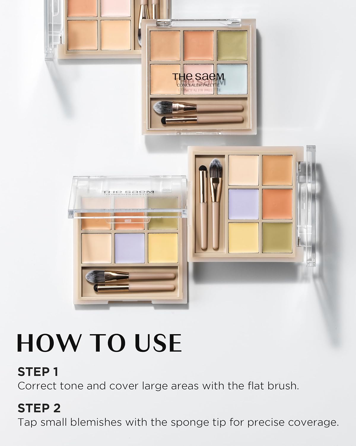 THESAEM Cover Perfection Concealer Palette - 6-Color Multi Concealer for Medium Skin Tones 20-23 | Blemish & Dark Circle Coverage