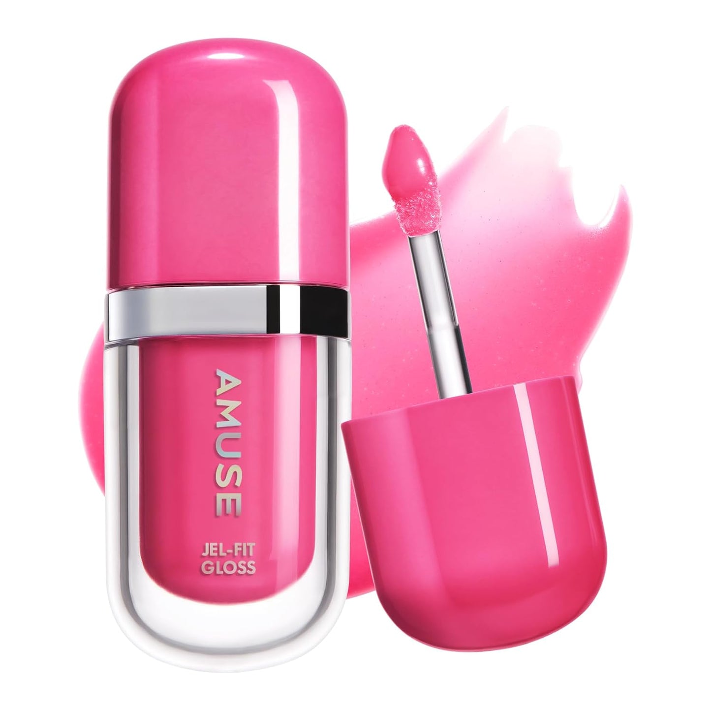 Jel-Fit Tinted Lip Gloss - Caffeine Cherry Ultra Shine Plumping Lip Stain | Hydrating Vegan K-Beauty Tint