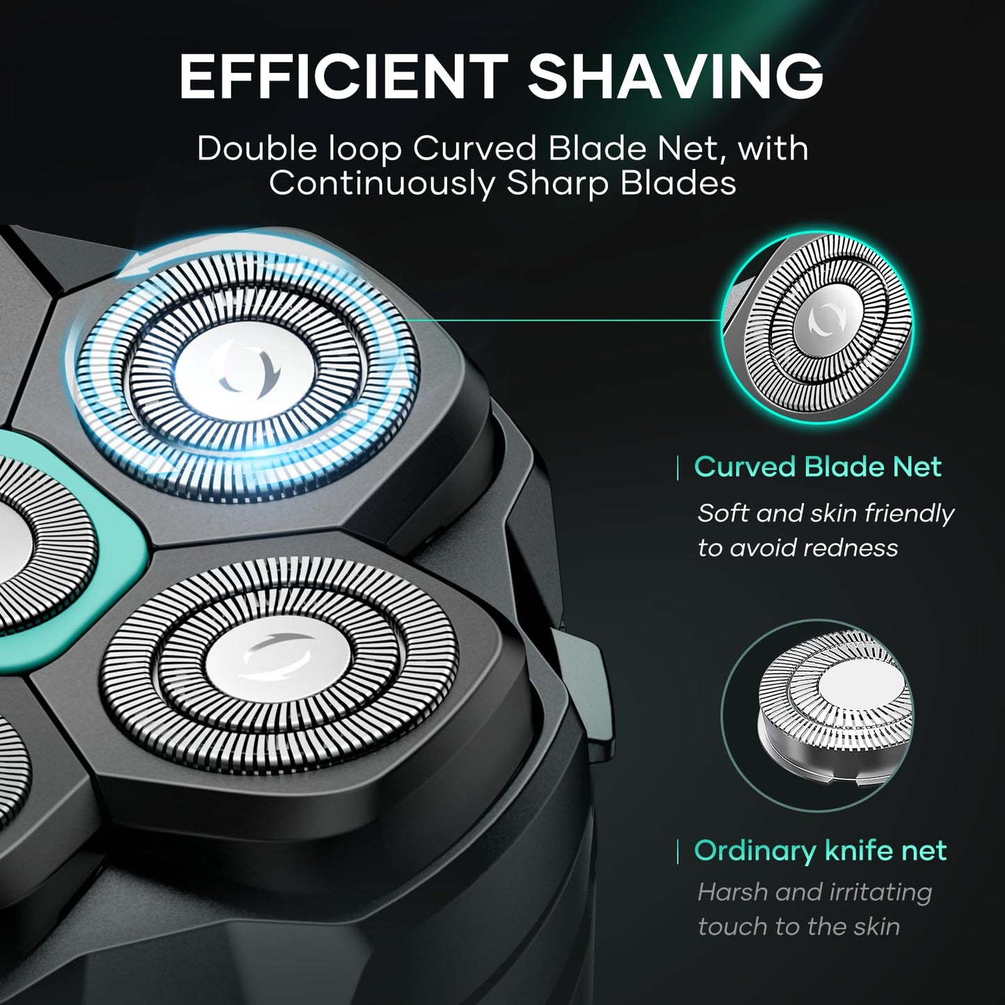 kensen Men’s Head Hair Shaver – 6D Rotary Blade Design
