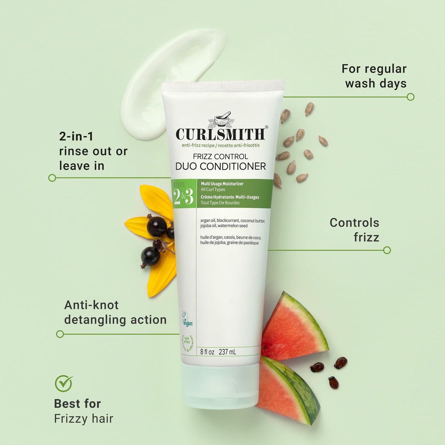 CURLSMITH Frizz Control Duo Anti Frizz Condtioner for Curly Hair