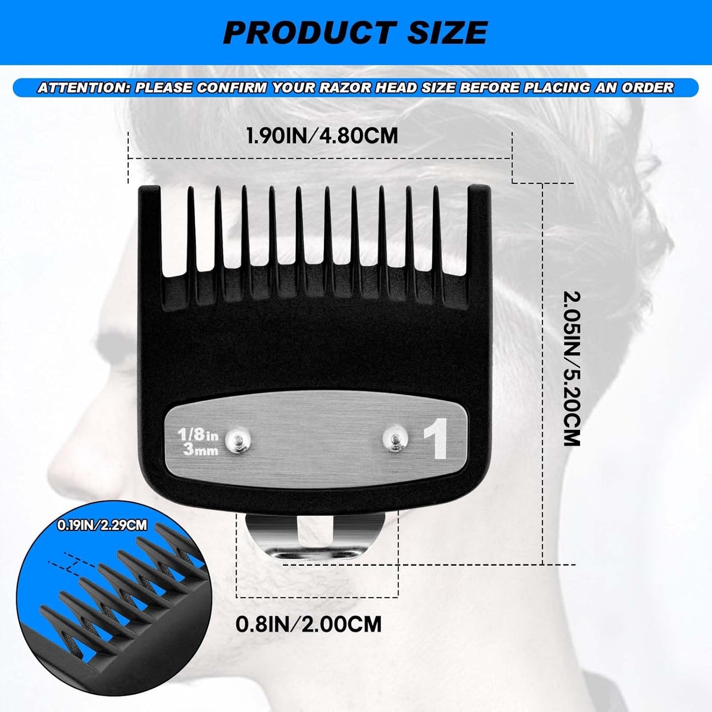 Wahl Clipper Guards Set - Compatible Hair Clipper & Trimmer Guide Combs | 1/8" (3.0 mm) - 2 Pack, Black