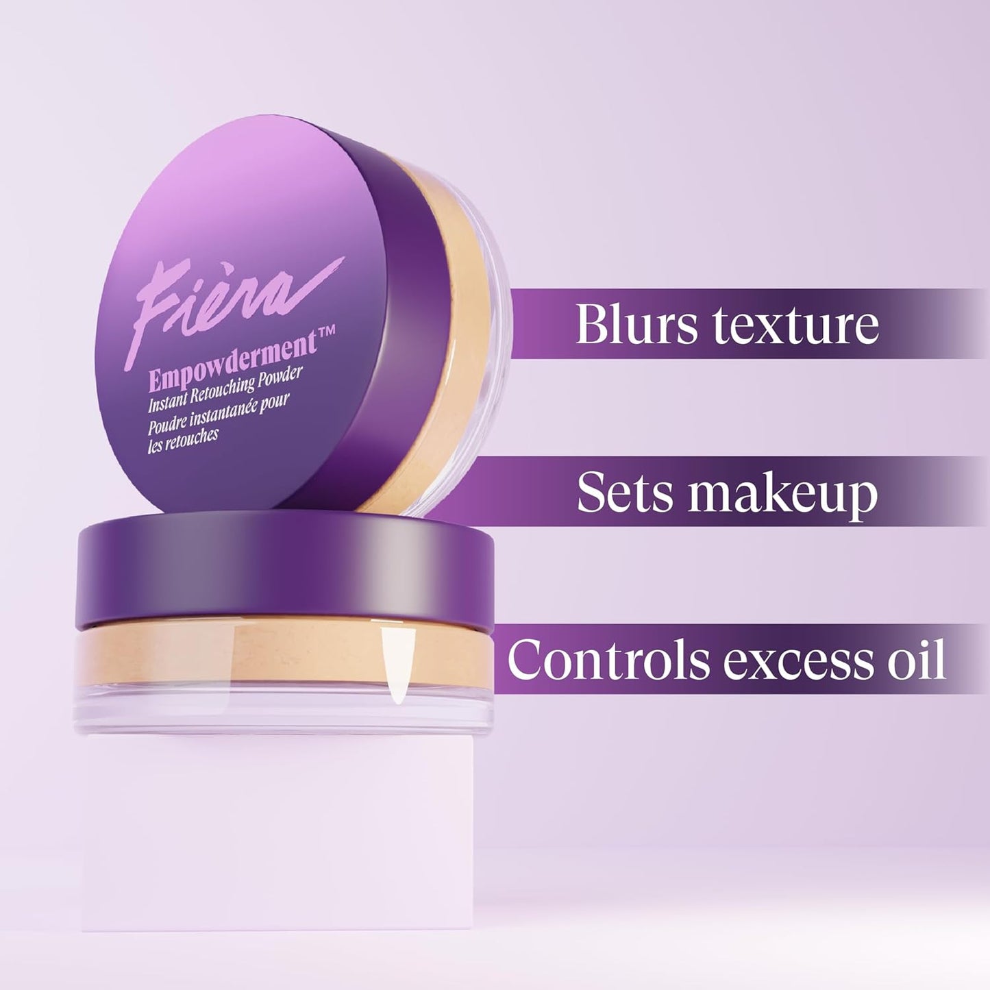 Fièra Pressed Finishing Powder - Talc-Free Blurring & Soft-Matte Formula for Mature Skin | Dark Shade, 0.2 OZ