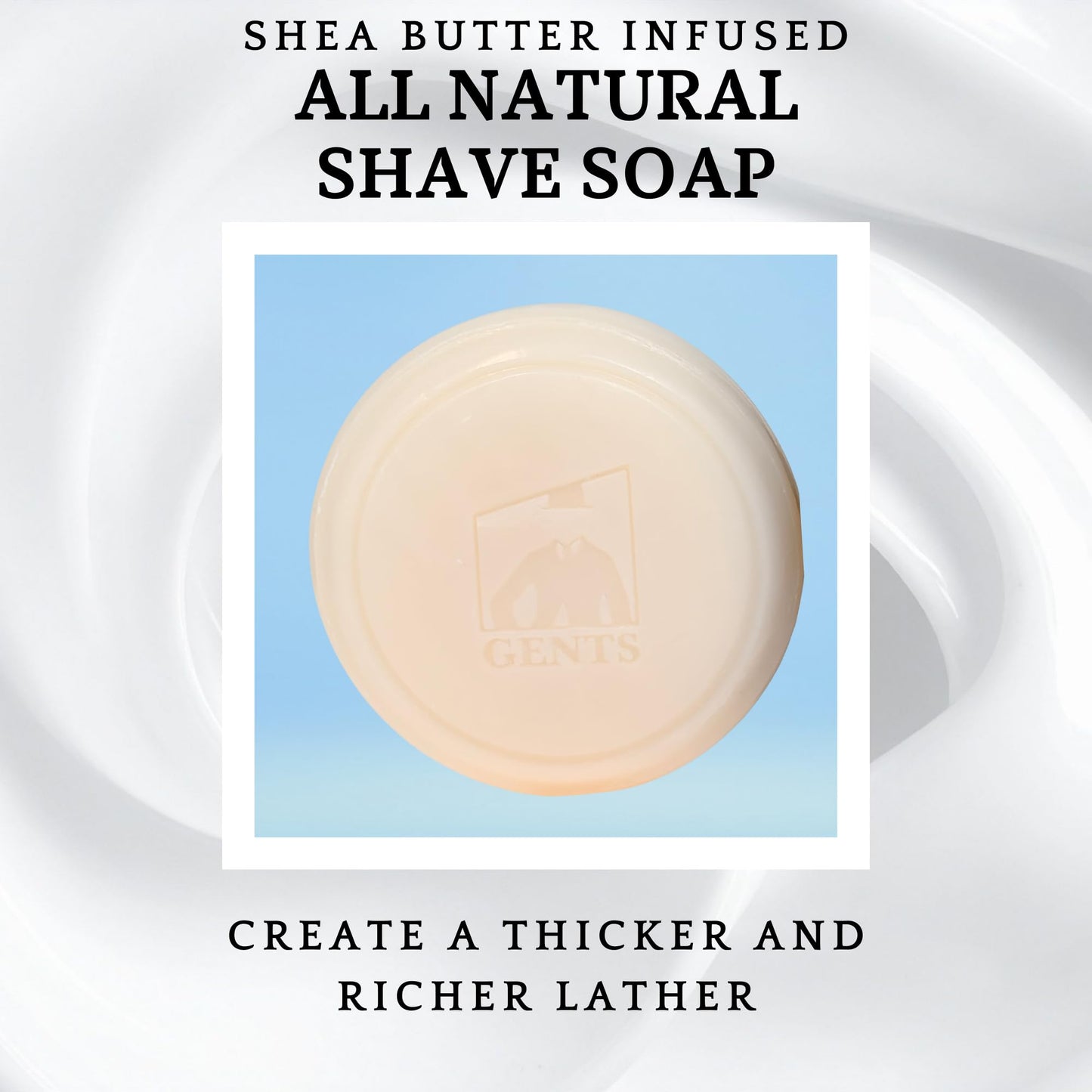 GENTS 97% All Natural Shave Soap Set for Men, Fragrance Free Shaving Soap with Shea Butter for Sensitive Skin