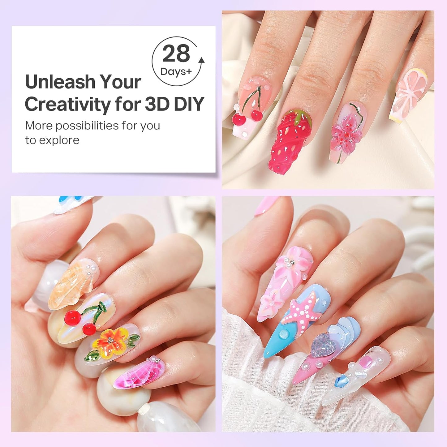 MIZHSE 3D Gel Nail Art - Clear Sculpting Gel for UV/LED Nails | Non-Sticky Molding Gel, 30g