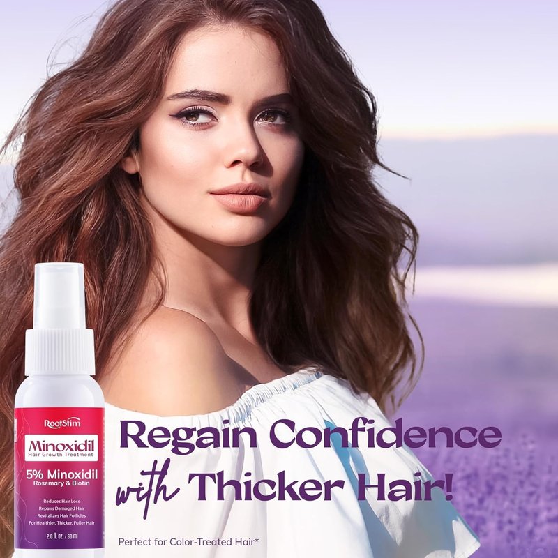5% Minoxidil Spray for Women's Hair Growth - Extra Strength with Rosemary & Biotin for Thinning Hair - 2 Fl Oz
