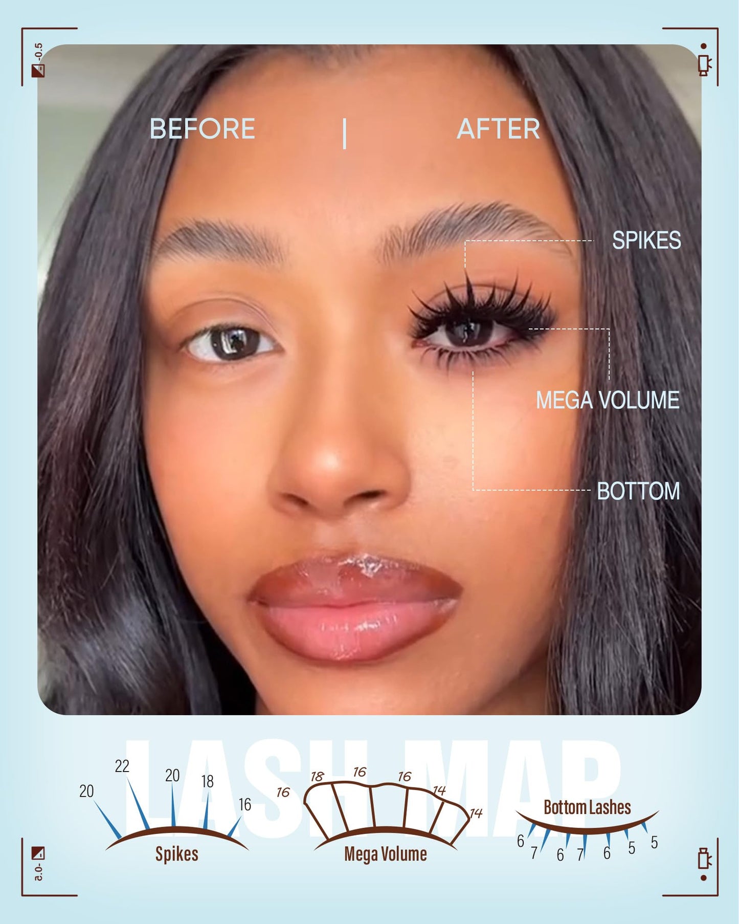 CORUSCATE Lash Clusters with Spikes & Bottom Lashes 200D Eyelash Clusters Mega Volume Cluster Eyelash Extensions Fairy Spike Lashes Mink Bottom Individual Lash Extension for Full Glam Dramatic