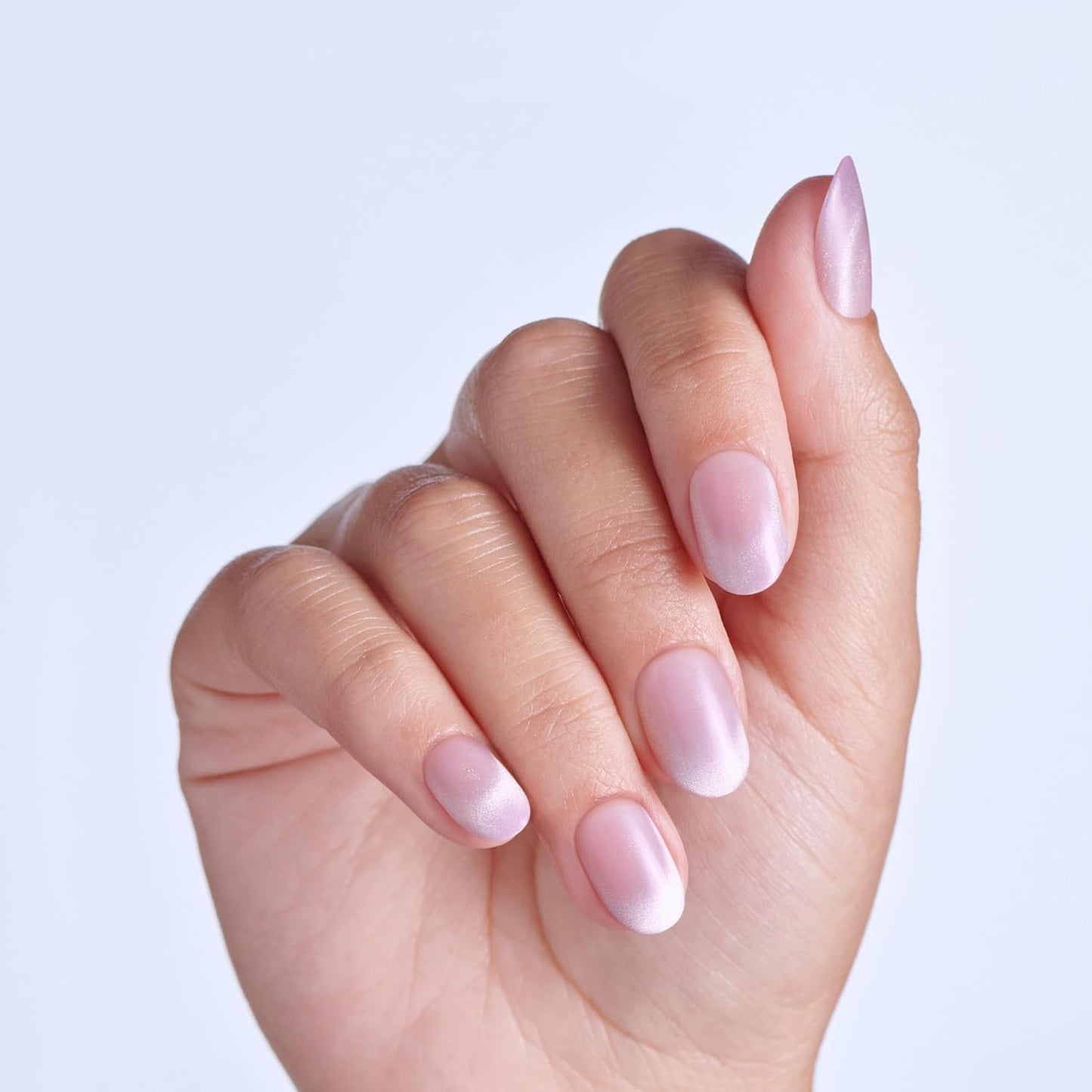 Kiss Impress No Glue Mani Press-On Nails - Diamond Drip Pink Oval | 30 Nails, Prep Pad & Accessories