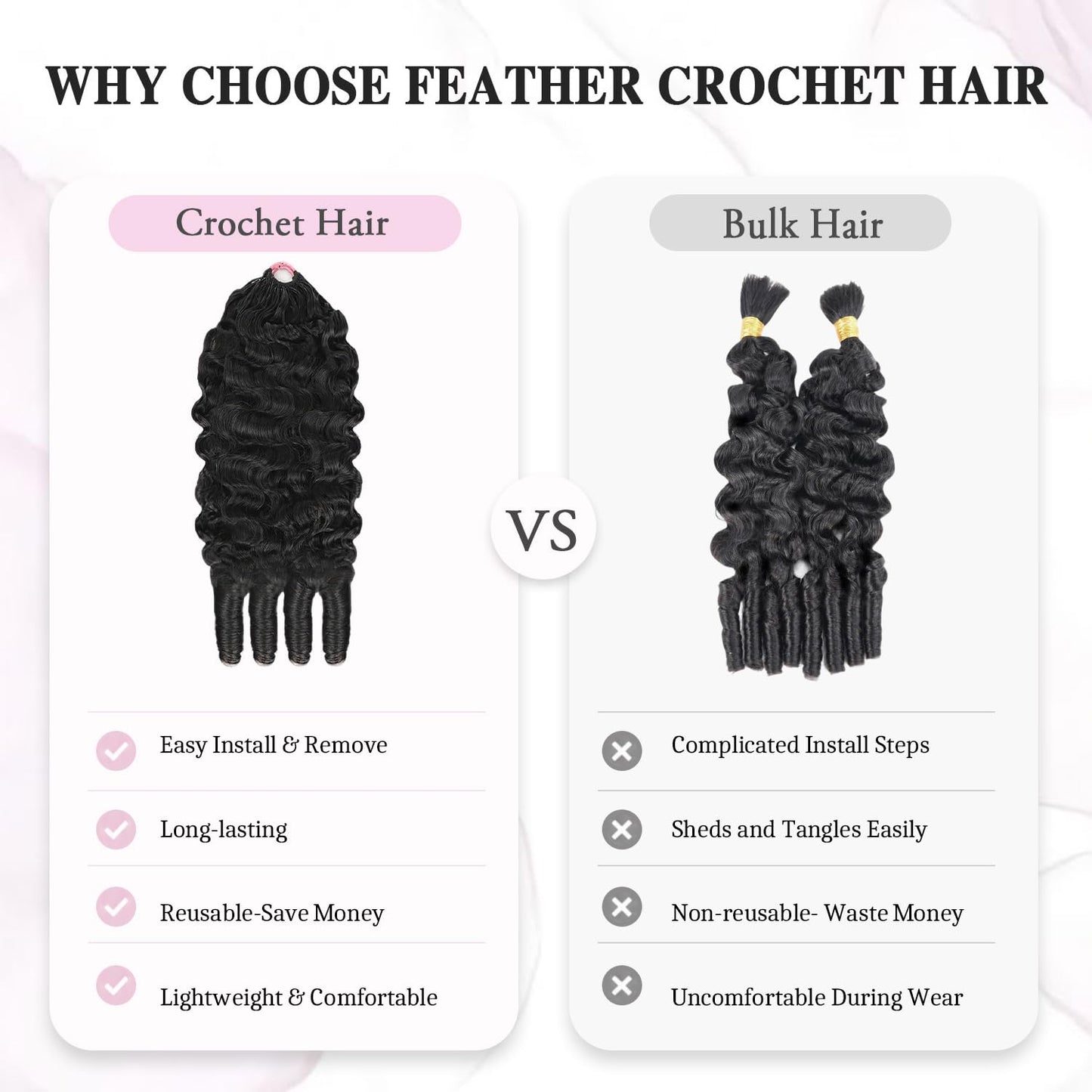 Burmese Curly Crochet Hair - 120g Knotless Pre-Separated Bundles | 16-Inch Natural Black for Black Women
