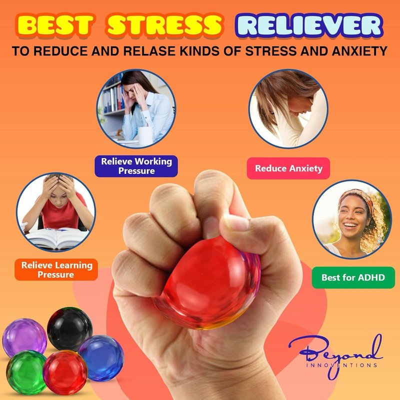 Stress Balls for Adults - 18 Pack XL Fidget Toys for Anxiety Relief | Calming Squishy Balls for Autism & ADHD