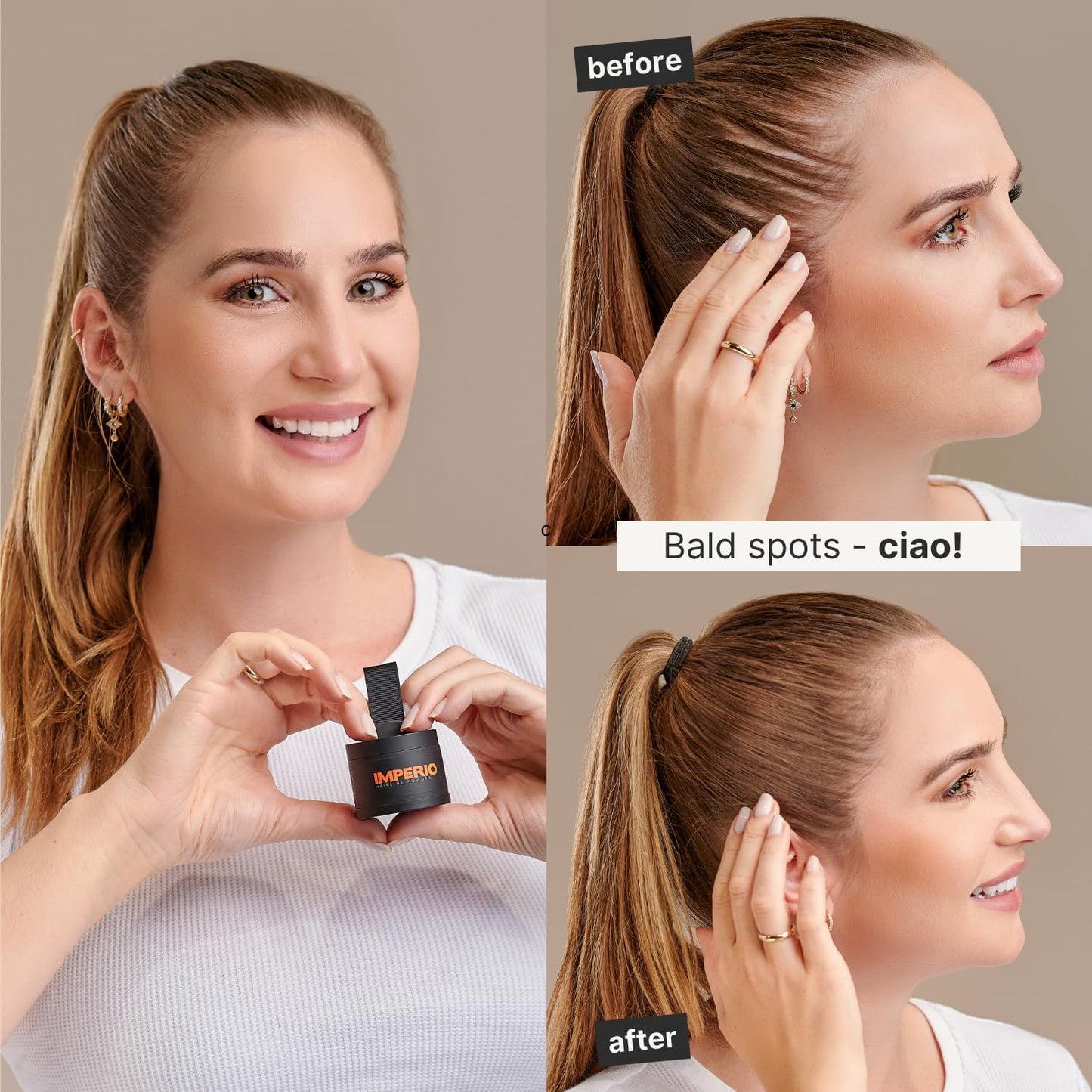 Root Touch Up Hair Powder - Conceal Hair Loss Instantly | Water-Resistant Hairline Powder for Thinning Hair (Black)