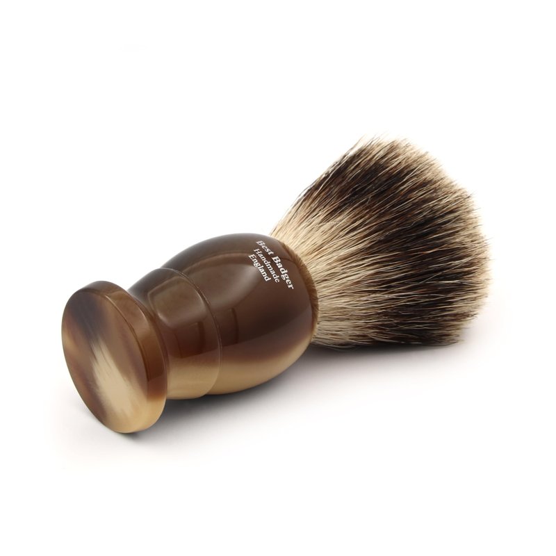 Edwin Jagger 5EJ872 Extra Large Best Badger Shaving Brush, Imitation Light Horn for use with Shaving Cream or Soap for Men
