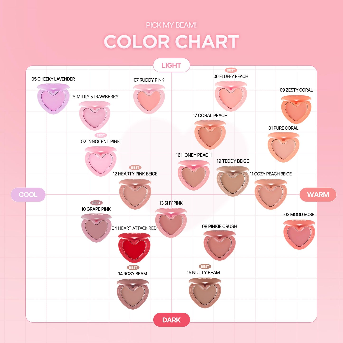 lilybyred Luv Beam Cheek Balm | Heart-Shaped Korean Cream Blush, Semi-Matte, Healthy Glow, Long-Lasting, Blendable & Buildable, Lightweight, Natural-Looking Color, 0.12 oz (15 Nutty Beam)
