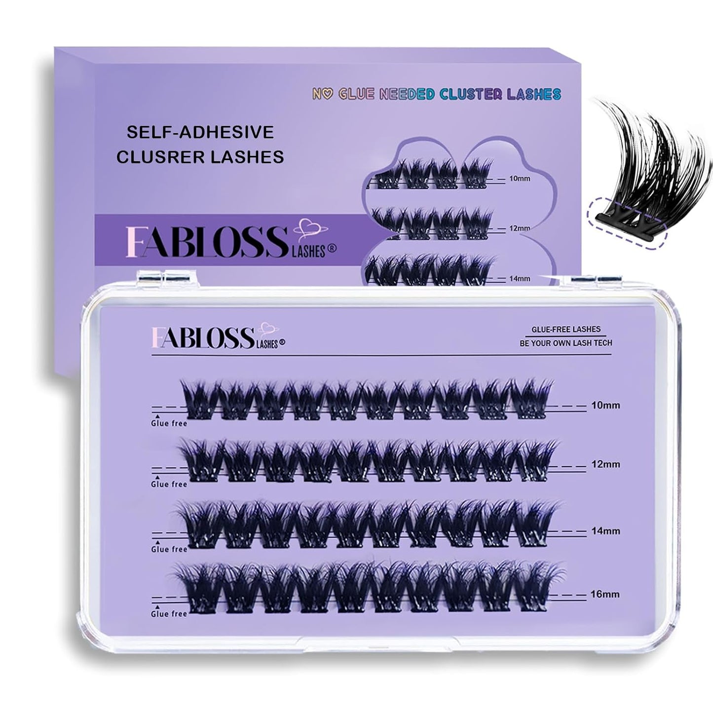 Self-Adhesive Eyelash Clusters – 40 Pcs Thick Volume Lashes | Pre-Glued, No Residue, 14-16MM