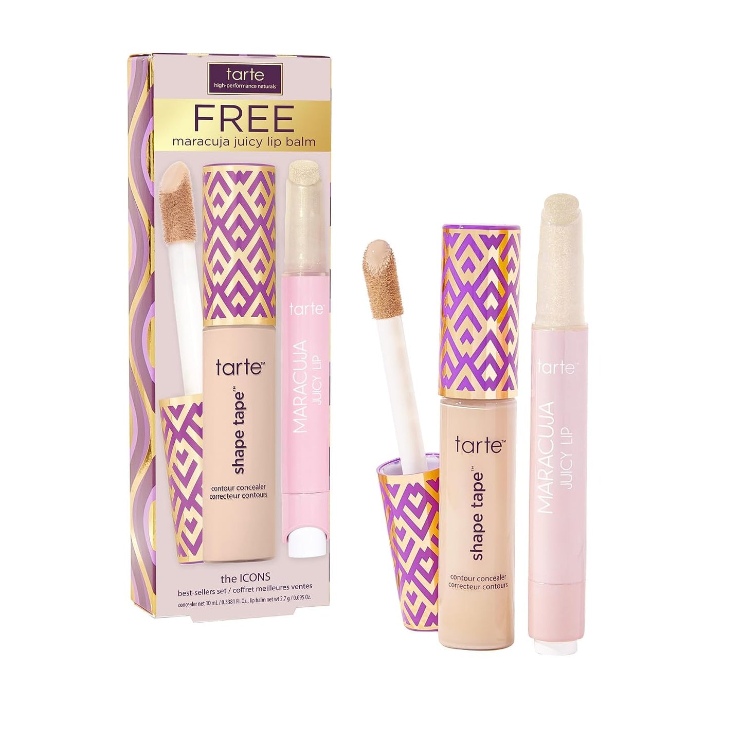 Tarte Shape Tape Concealer & Maracuja Juicy Lip Duo - Full Coverage for Dark Circles & Hydrating Lip Balm