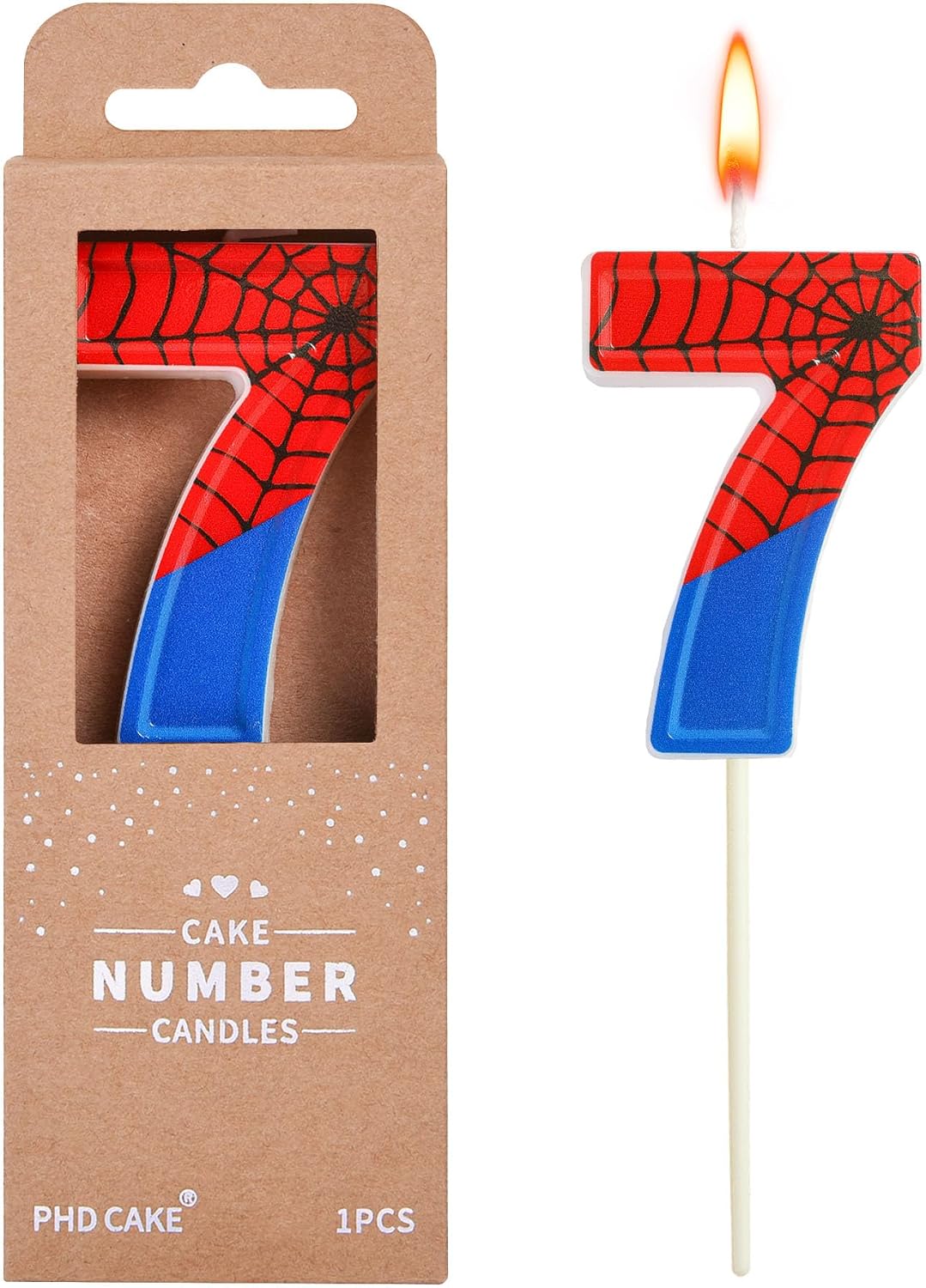 Number 4 Spider Birthday Candles - Fun 2.76 Inch Cake Decoration for Parties