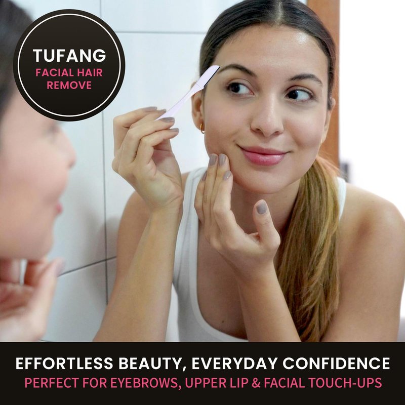 3pcs Tufang Eyebrow & Facial Razor For Women, Women Disposable shaving Razor, Peach fuzz remover and Dermaplaning razor for women.