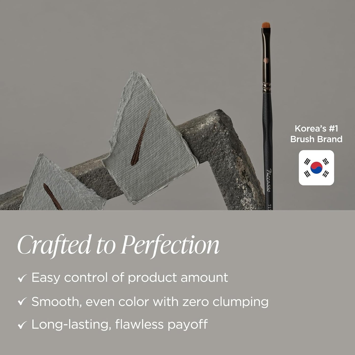 Piccasso Eyeliner Brush - Ultra-Fine Angled Tool for Gel & Liquid Eyeliner | Precision Makeup for Tightlining & Winged Liner