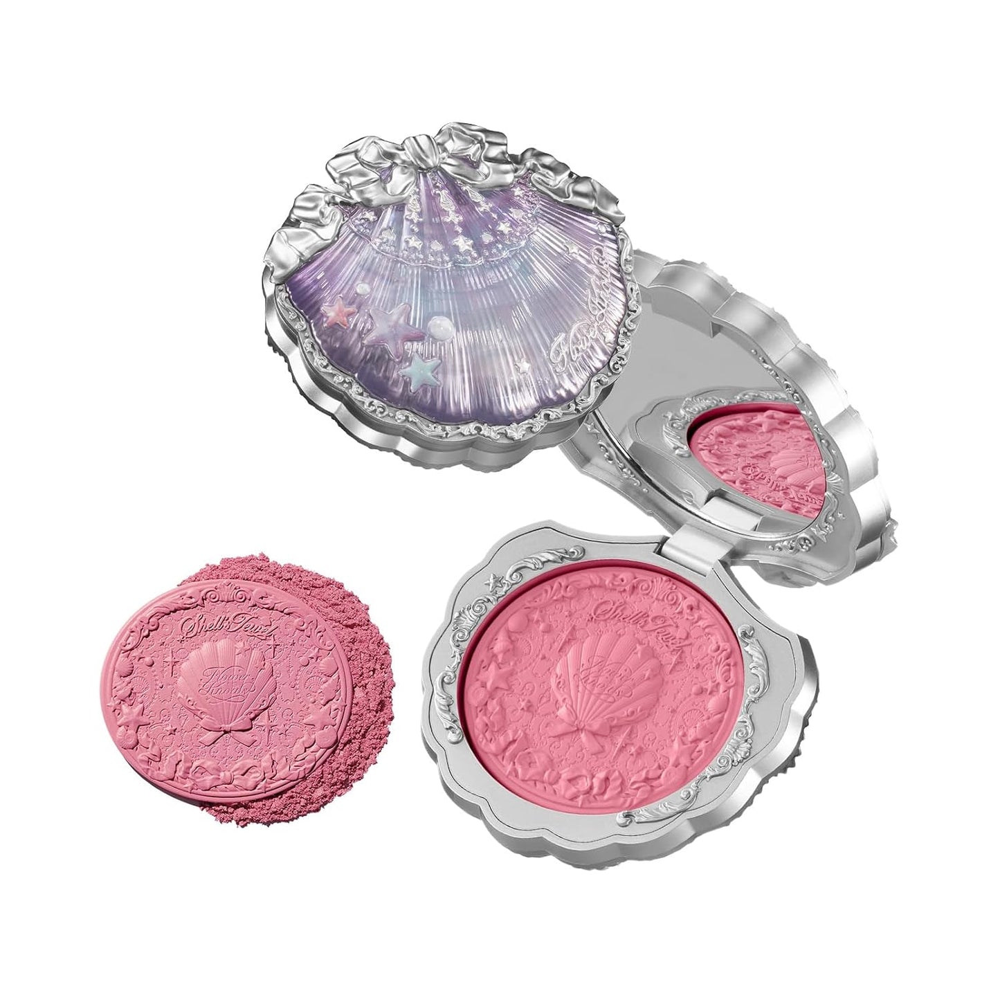 Silk Satin Blush - Shimmery Peach Pink Powder for Cheeks | Buildable, Long-Lasting Makeup, 0.18 Oz (03 Coral Seashell)