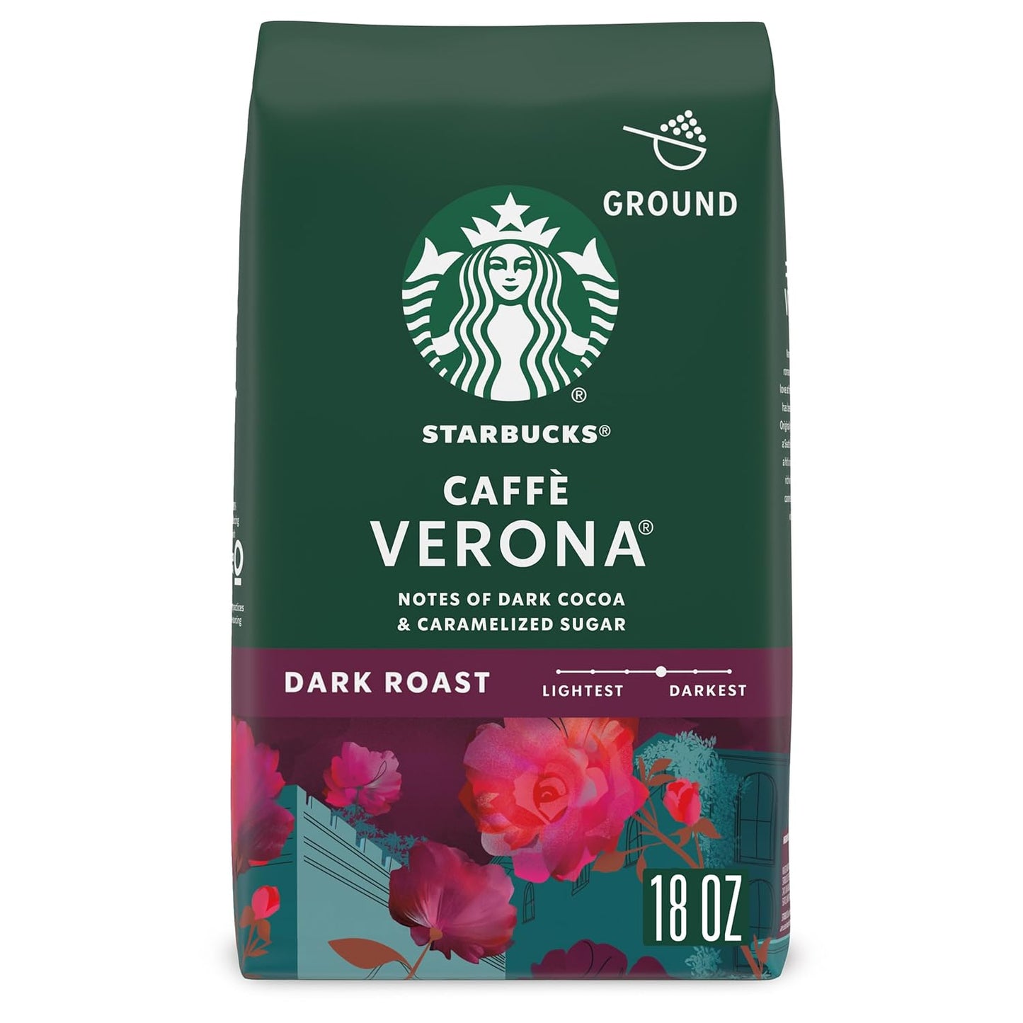 Starbucks Ground Coffee - Dark Roast Italian Blend | 100% Arabica, 18 oz Bag