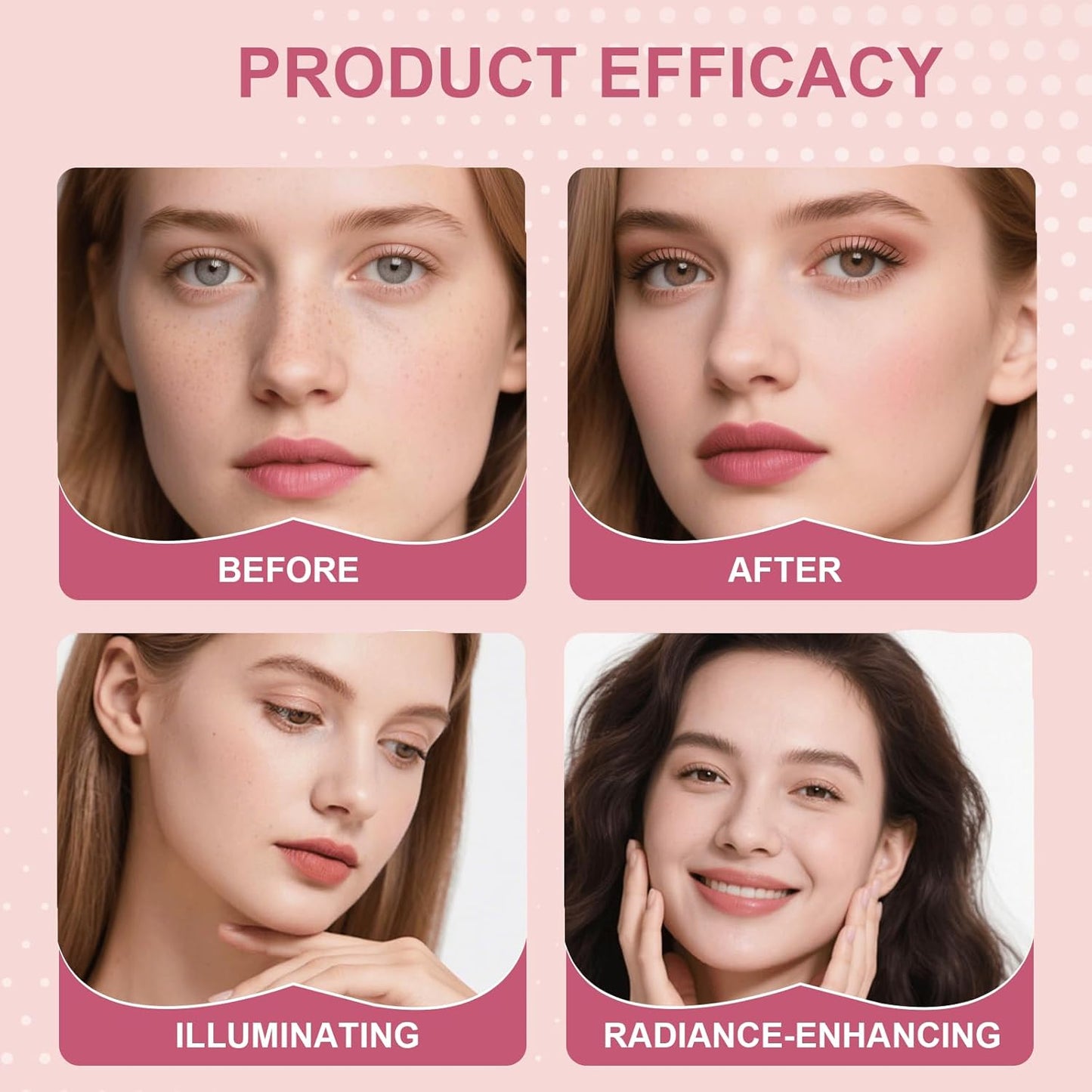 All-in-One Makeup Palette - 4 Color Eye & Cheek Set with Blush, Highlighter & Neutral Eyeshadow | Compact Travel Size for Soft Glow