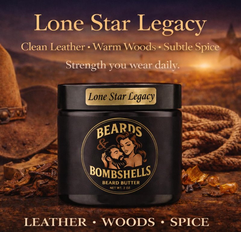 Beards & Bombshells Hydrating Beard Butter, Light Whipped, Non-Greasy, Softens Hair, Tames Frizz, Adds Light Shape (Lone Star Legacy)