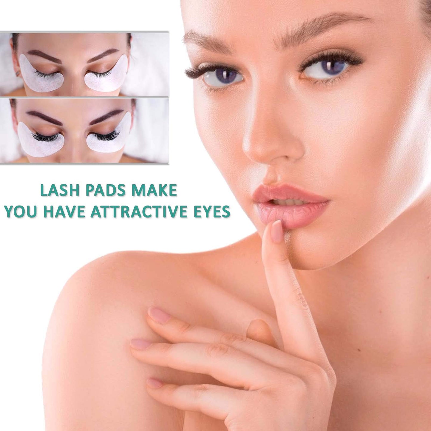 Qleng 50 Pairs Under Eye Pads, Eyelash Extension Eye Pad for Lash Extensions, Hydrogel Eye Patch DIY False Eyelash Lash Extension Makeup Eye Gel Pad
