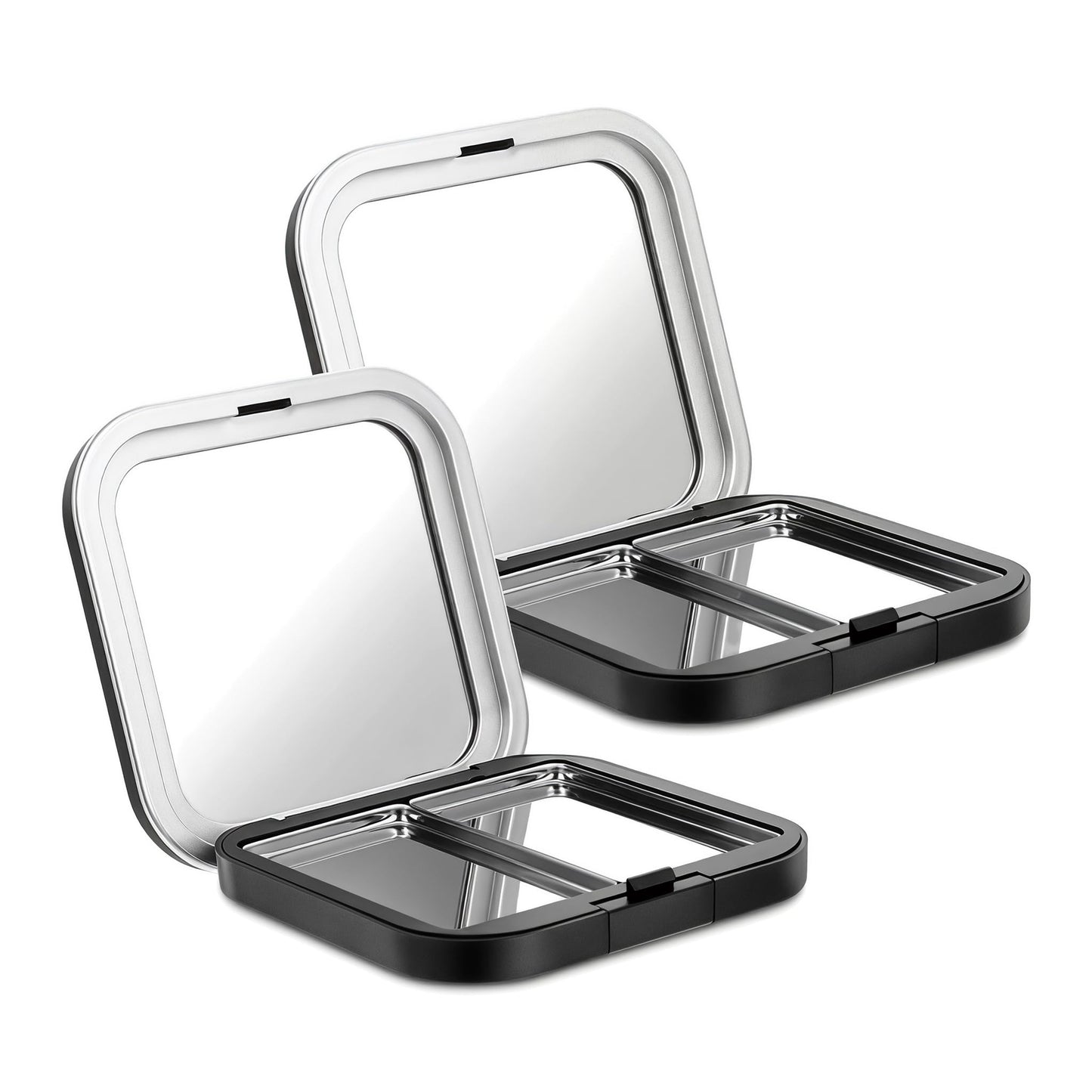 KALLORY 2 Pcs Empty Magnetic Eyeshadow Palettes with Mirror, Refillable Eyeshadow Case for DIY Cosmetics - Lipstick, Blush, Highlighter