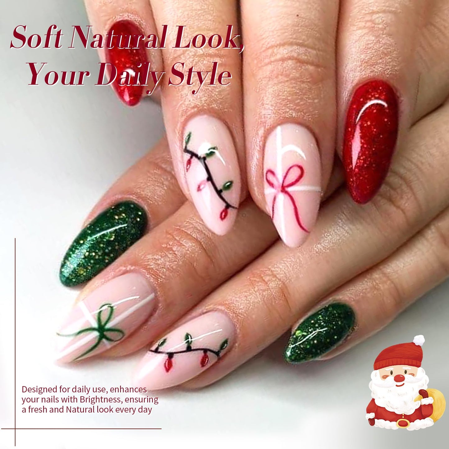 Born Pretty Christmas Gel Nail Polish Sparkle Glitter Green Red Gold Fall Winter Gel Polish Dark Green Burgundy Wine Red Gel Polish Set Nail Art Design Christmas Gift