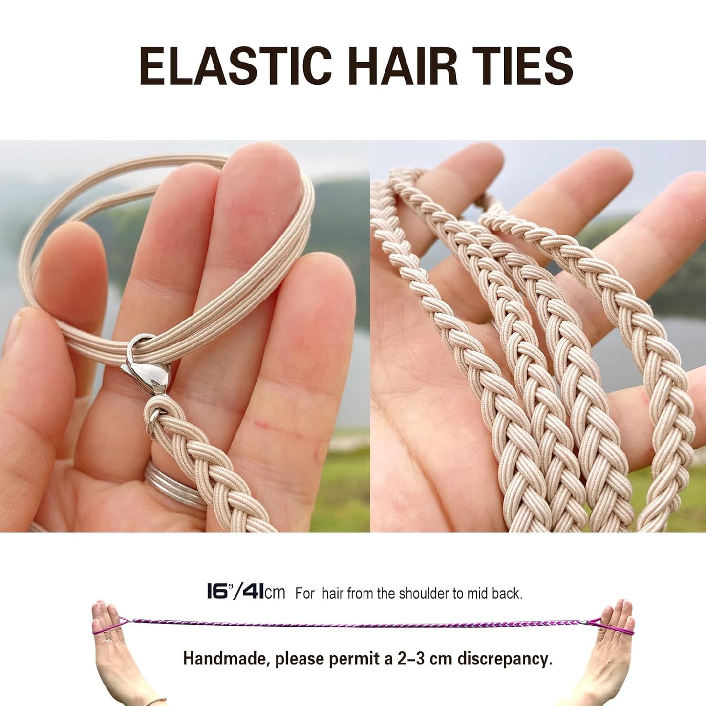 Colorful Spiral Hair Ties - No Damage Elastic Ponytail Holders for Short Fine Hair | 3 Packs