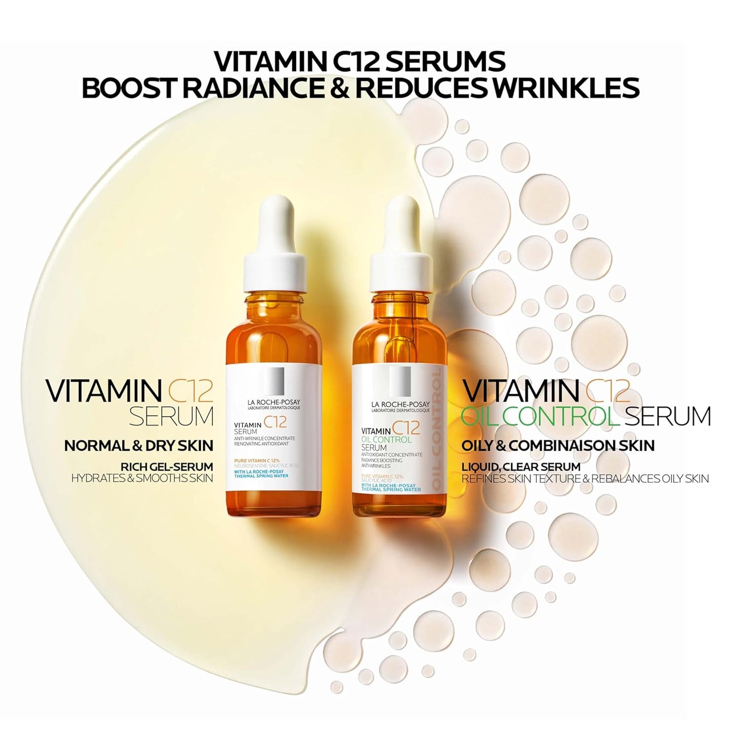 La Roche-Posay Vitamin C Serum - 12% Hydrating Face Serum with Hyaluronic & Salicylic Acid | Radiance Boost, 1 oz for Normal/Oily Skin