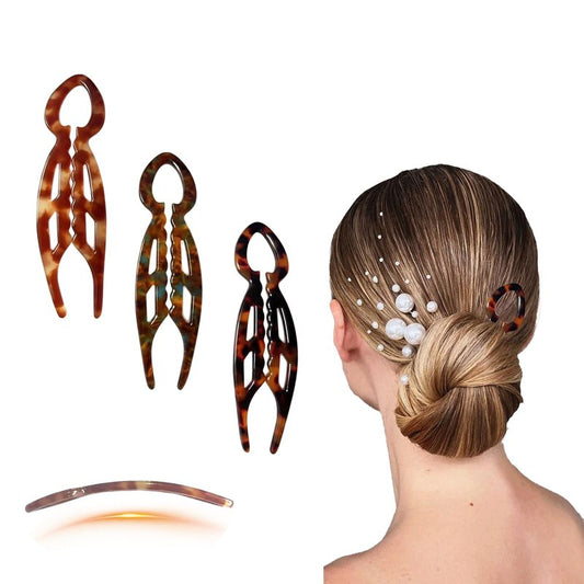 3PCS Prestige French Hair Pins for Women Prestige Hair Pin for Updos Chignons & Buns Acetate French Twist Pin, Strong Hold Hair Clips All-Day, Styling for All Hair Types